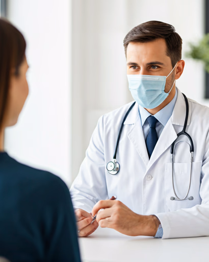 Doctor consulting with patient in a professional medical setting