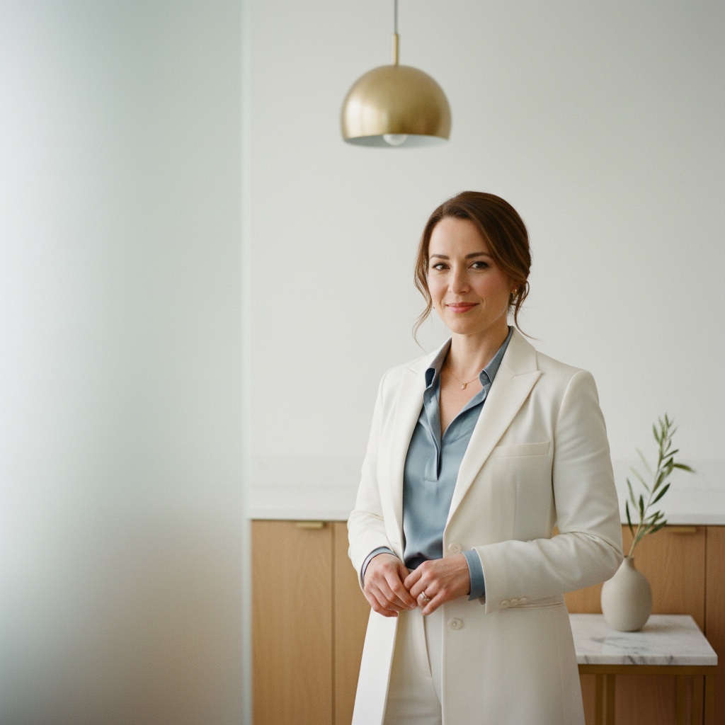 A patient comfortably reviewing their care plan at home, with warm natural light